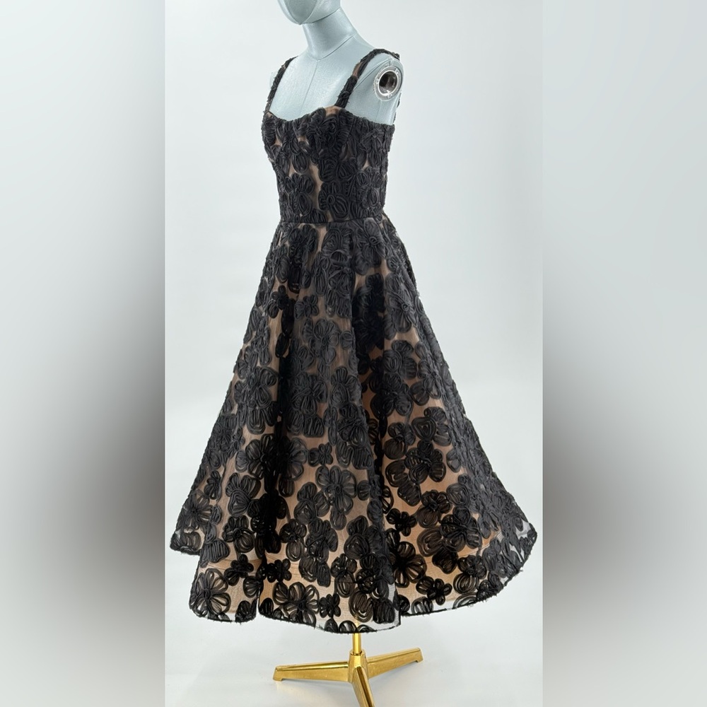 🆕 BRONX & BANCO 🧿 NWOT Sabrina Midi Dress, Black Floral - Sz M / US 6 - Picture 5 of 17